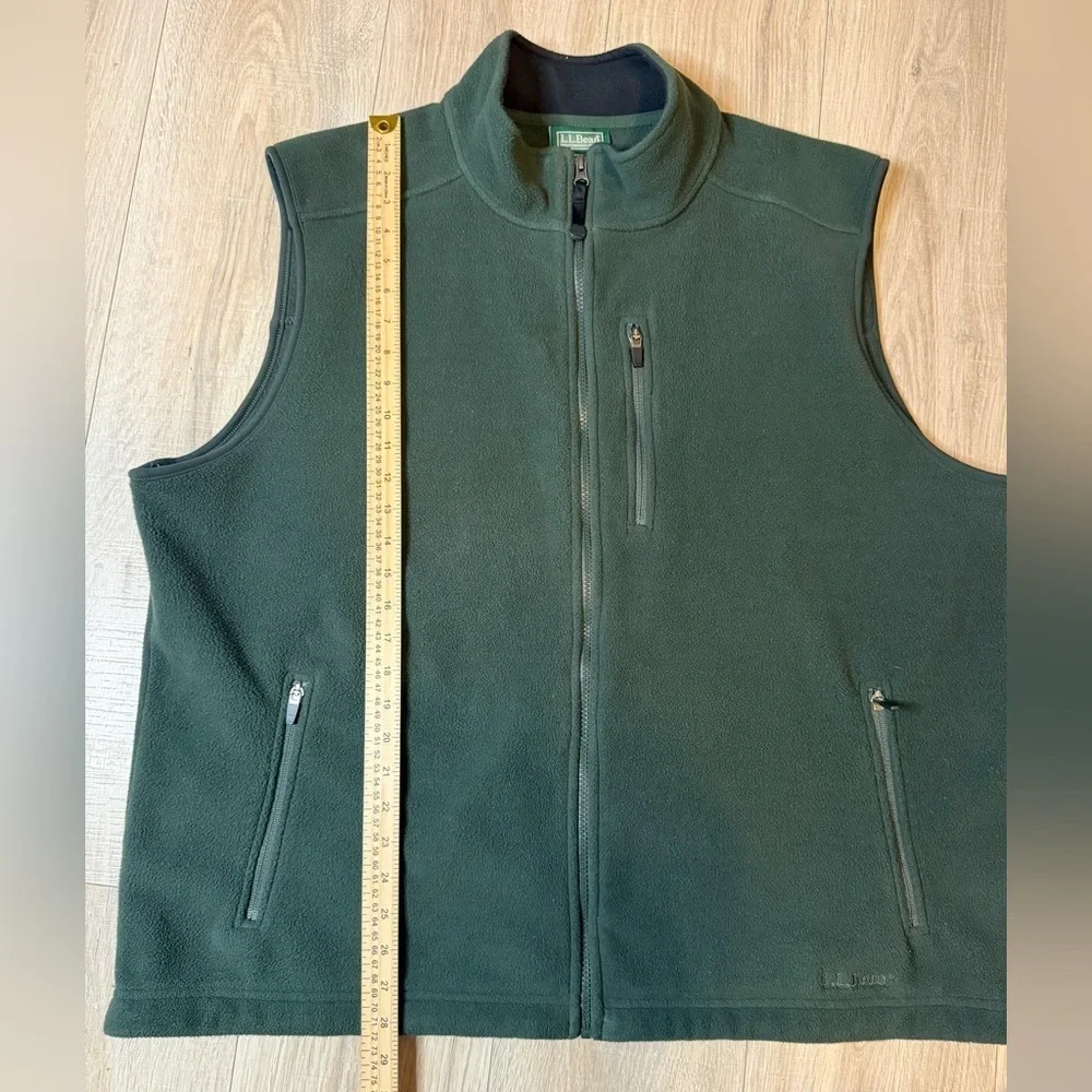 L.L. Bean Men’s Polartec Fleece Vest XXL Regular Green Full Zip Outdoor